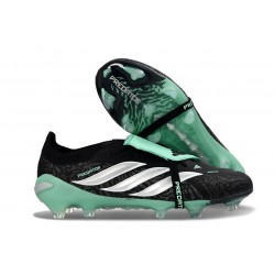 adidas Predator 26 Elite Fold-over Tongue FG Nero Bianco Verde