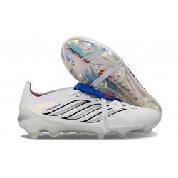 adidas Predator 26 Elite Fold-over Tongue FG Bianco Argento Blu