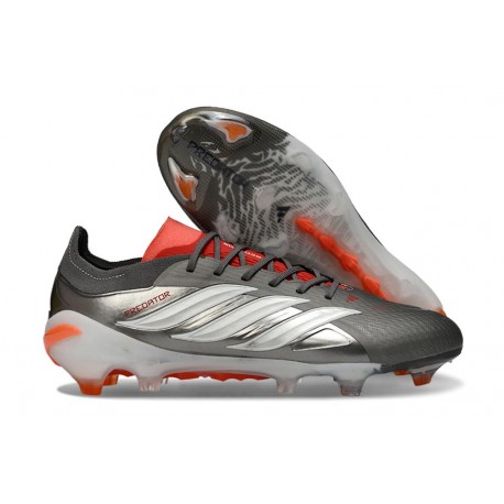 adidas Predator 26 Elite FG Ferro Metallizzato Zero Metallico Rosso Lucido