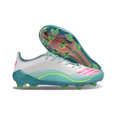 adidas Scarpe Uomo F50 Elite FG X Messi Ftwr Bianco Rosa Lucido Vert