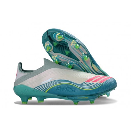  adidas F50 + LL Elite FG X Messi Ftwr Bianco Rosa Lucido Flash Acqua
