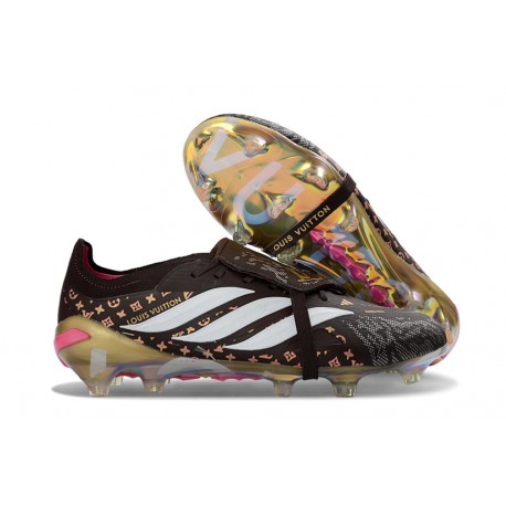 adidas Predator 26 Elite Fold-over Tongue FG Nero Bianco Oro