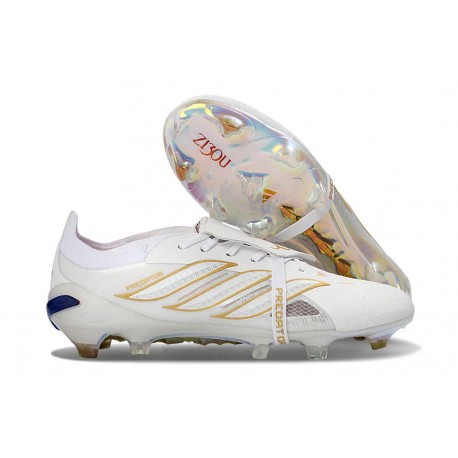 adidas Predator 26 Elite Fold-over Tongue FG Bianco Oro