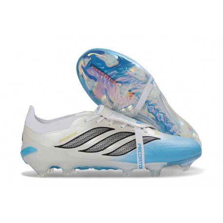 adidas Predator 26 Elite Fold-over Tongue FG Bianco Blu Nero