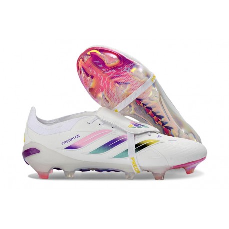 adidas Predator 26 Elite Fold-over Tongue FG Bianco Rosa