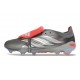 adidas Predator 26 Elite Fold-over Tongue FG Ferro Metallizzato Zero Metallico Rosso Lucido