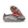 adidas Predator 26 Elite Fold-over Tongue FG Ferro Metallizzato Zero Metallico Rosso Lucido