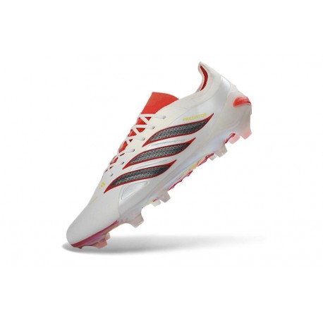 adidas Scarpa Predator Elite L FG Bianco Rosso Nero