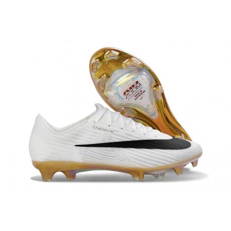 Nike Air Zoom Merurial Vapor 17 Elite Tacchetti FG Bianco Oro Nero