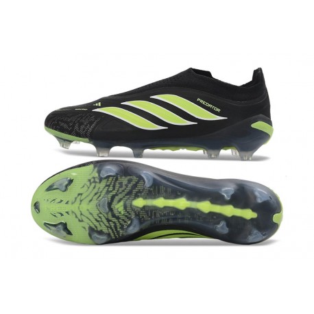 Scarpe da Calcio adidas Predator Laceless Elite FG Nero Verde Lime