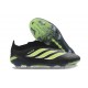 Scarpe da Calcio adidas Predator Laceless Elite FG Nero Verde Lime