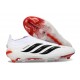 Scarpe da Calcio adidas Predator Laceless Elite FG Bianco Nero Rosso