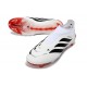 Scarpe da Calcio adidas Predator Laceless Elite FG Bianco Nero Rosso