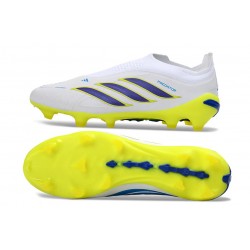 Scarpe da Calcio adidas Predator Laceless Elite FG Bianco Blu Giallo