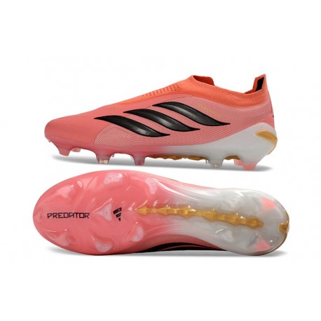 Scarpe da Calcio adidas Predator Laceless Elite FG Rosa Nero