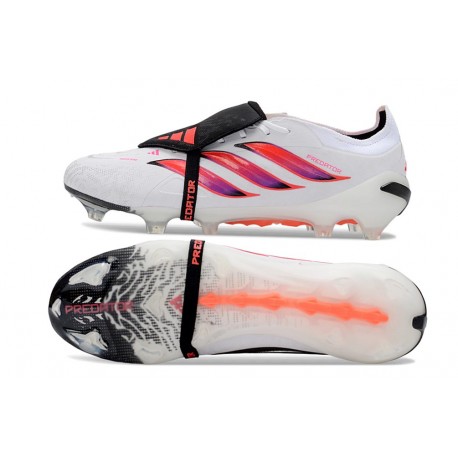 adidas Predator 26 Elite Fold-over Tongue FG Bianco Rosso Nero