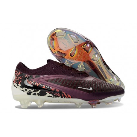 Nike Scarpe Nuovo Phantom 6 Low Elite FG Borgogna Crush Univ Rosso Fossil