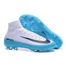 Scarpe calcio terreni - Uomo Nike Mercurial Superfly V FG - Bianco Blu Nero