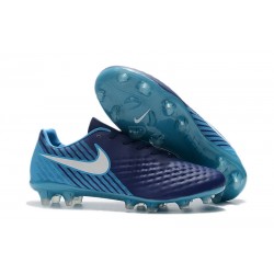 Nuovo Nike Magista Opus II FG Tacchetti da Calcio Blu Bianco