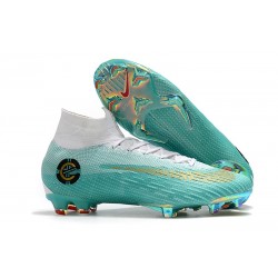 Scarpa da Calcio Per Terreni Duri Nike Mercurial Superfly VI 360 Elite FG - Blu Oro Bianco