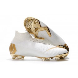 Scarpe Da Calcio Uomo Nike Mercurial Superfly VI 360 Elite FG Oro Bianco