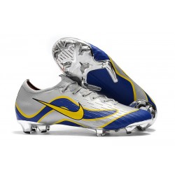 Nuove Scarpe da Calcio Nike Mercurial Vapor XII 360 Elite FG Argento Blu Giallo