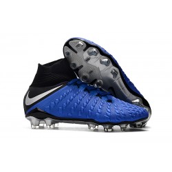 Scarpe Da Calcio Uomo - Nike Hypervenom Phantom III DF FG Blu Nero Argento