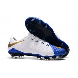 Scarpa da Calcio Per Terreni Nike Hypervenom Phantom III FG Oro Bianco Blu