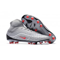 Scarpa da calcio per terreni duri Nike Magista Obra II FG - Uomo Grigio Cool Rosso Varsity Nero