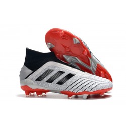 Scarpe da Calcio adidas Predator 19+ FG Argento Nero Rosso