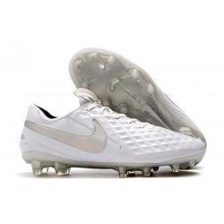 Scarpe da Calcio Nike Tiempo Legend VIII FG - Bianco Puro Platino Grigio