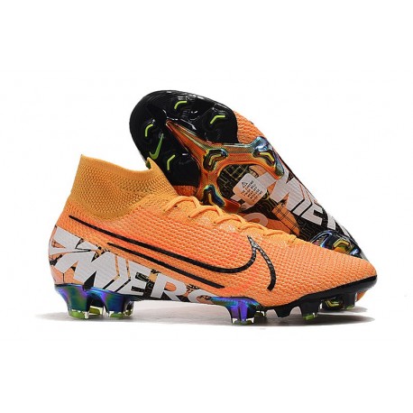 Scarpe Nuovo Nike Mercurial Superfly VII Elite FG Arancione Bianco