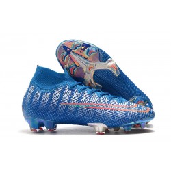 Scarpe Nuovo Nike Mercurial Superfly VII Elite FG Blu Rosso