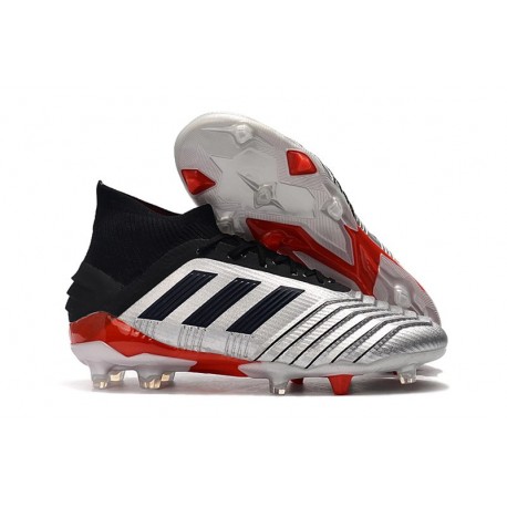 Scarpe da calcio adidas Predator 19.1 FG Argento Nero Rosso