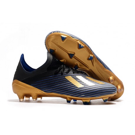 Scarpe da Calcio Nuovo adidas X 19.1 FG Nero Blu Oro