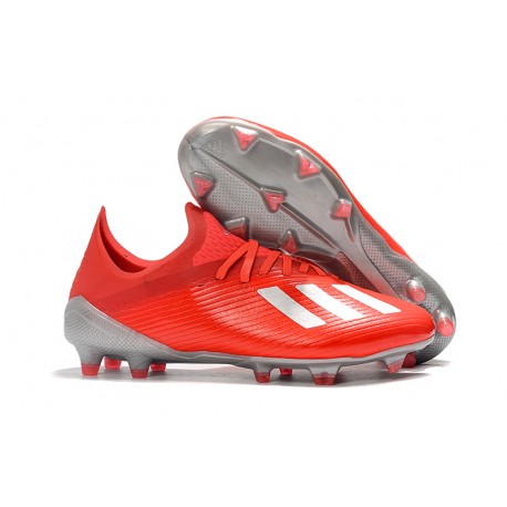 Scarpe da Calcio Nuovo adidas X 19.1 FG Rosso Argento