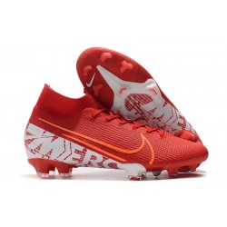 Scarpe Nuovo Nike Mercurial Superfly VII Elite FG Rosso Bianco