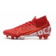 Scarpe Nuovo Nike Mercurial Superfly VII Elite FG Rosso Bianco