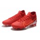 Scarpe Nuovo Nike Mercurial Superfly VII Elite FG Rosso Bianco