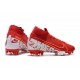 Scarpe Nuovo Nike Mercurial Superfly VII Elite FG Rosso Bianco