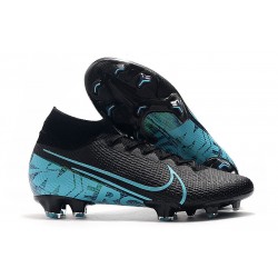 Scarpe Nuovo Nike Mercurial Superfly VII Elite FG Negro Blu