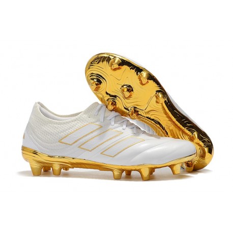 Adidas Copa 19.1 FG Scarpe da Calcio - Uomo Bianco Oro