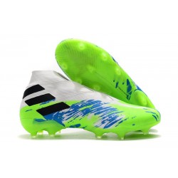 Scarpe Calcio Adidas Nemeziz 19+ FG Uomo - Bianco Blu Verde