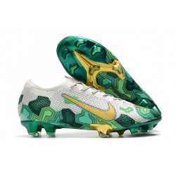 Mbappe Scarpe Nike Mercurial Vapor13 Elite FG ACC Grigio Verde Oro