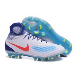 Magista Obra II FG - Scarpe da calcetto con tacchetti - Bianco Blu Arancione