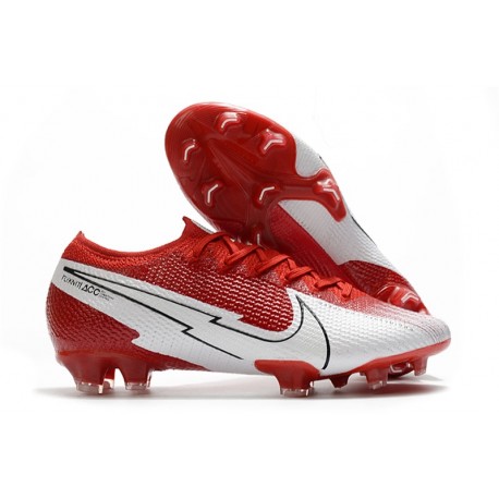 Nike Mercurial Vapor 13 Elite FG Scarpe Rosso Bianco