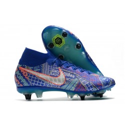 Nike Mercurial Superfly VII Elite SG-PRO AC Sancho Blu Racer Verde Aurora