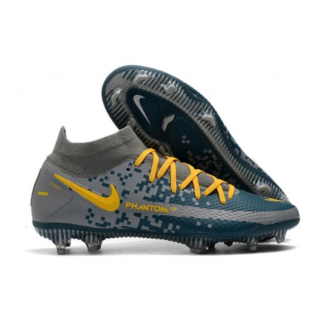 Scarpe Nike Phantom GT Elite DF FG Blu Grigio Giallo