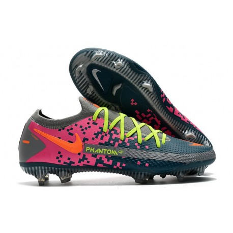 Nuovo 2021 Nike Phantom GT Elite FG Blu Grigio Rosa