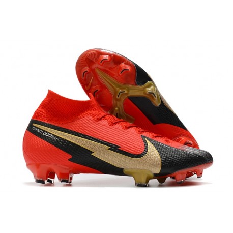 Nike 2021 Mercurial Superfly VII Elite FG Nero Bianco Rosso